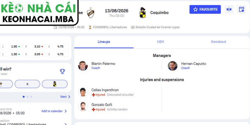 Soi Kèo CA Platense vs Coquimbo Unido (05:00 13/08, Copa Libertadores) 4 Dự đoán kết quả trận CA Platense vs Coquimbo Unido (05:00 13/08, Copa Libertadores)